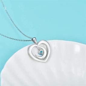 img 1 attached to Stunning 925 Sterling Silver Moon Heart Necklace: Perfect Gift for Her on Christmas & Valentine's Day