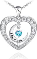 stunning 925 sterling silver moon heart necklace: perfect gift for her on christmas & valentine's day logo