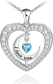 img 4 attached to Stunning 925 Sterling Silver Moon Heart Necklace: Perfect Gift for Her on Christmas & Valentine's Day