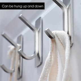 img 3 attached to 🧷 Taozun Self Adhesive Bathroom Hooks - Stainless Steel Robe and Coat Hook, 4-Pack
