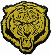 🐯 exquisite gold tiger embroidered patch: iron on and sew on applique with a roaring touch logo