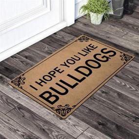 img 2 attached to 🐶 Welcome Funny Door Mat GXFC ZHAO Bulldogs Personalized Doormat with Anti-Slip Rubber Back (23.6 X 15.7 inch) Prank Gift Home Decor Area Rugs for The Entrance Way Indoor Novelty Mats - Enhanced SEO