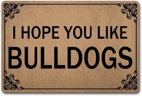 img 4 attached to 🐶 Welcome Funny Door Mat GXFC ZHAO Bulldogs Personalized Doormat with Anti-Slip Rubber Back (23.6 X 15.7 inch) Prank Gift Home Decor Area Rugs for The Entrance Way Indoor Novelty Mats - Enhanced SEO