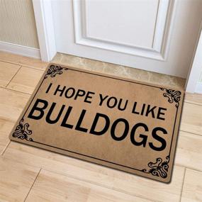 img 3 attached to 🐶 Welcome Funny Door Mat GXFC ZHAO Bulldogs Personalized Doormat with Anti-Slip Rubber Back (23.6 X 15.7 inch) Prank Gift Home Decor Area Rugs for The Entrance Way Indoor Novelty Mats - Enhanced SEO