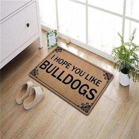 img 1 attached to 🐶 Welcome Funny Door Mat GXFC ZHAO Bulldogs Personalized Doormat with Anti-Slip Rubber Back (23.6 X 15.7 inch) Prank Gift Home Decor Area Rugs for The Entrance Way Indoor Novelty Mats - Enhanced SEO