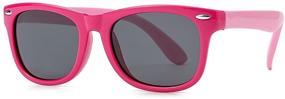 img 4 attached to 🕶️ Polarized Toddler Sunglasses for Age 1-3 - Lightweight Metal Shades for Baby Girls and Boys