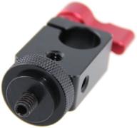 🎥 enhance your filming setup: camvate single rod clamp 15mm with 1/4" mount screw adapter - m5 rotating knob-red logo