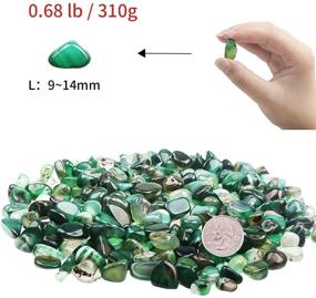 img 3 attached to 🏊 YIYA 0.68 lb Green Agate Stone – Natural Crystal Quartz for Home Decoration and Pool Bottom - 310g/Bag