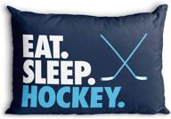 🏒 eat, sleep, hockey: elevate your bed game with chalktalk sports navy hockey pillowcase and pillows! logo