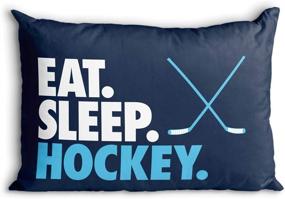 img 3 attached to 🏒 Eat, Sleep, Hockey: Elevate Your Bed Game with ChalkTalk Sports Navy Hockey Pillowcase and Pillows!