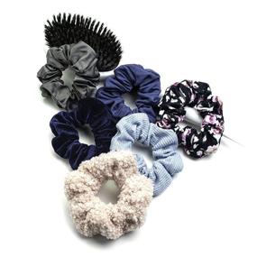 img 1 attached to Scünci 6-Piece Set of Neutral Twisters: The Original Scrunchie to Match Your Mood with Assorted Colors and Textures