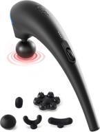 🔌 zyllion cordless rechargeable handheld back and neck massager - electric vibrating deep tissue massage with heat for athletes, recovery, and muscle pain relief - black (zma-27-bk) logo