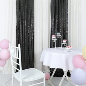 img 3 attached to Eternal Beauty: Black Sequin Wedding Curtain Backdrop for Christmas Party & Birthday - 2 PCS, 2FTx8FT