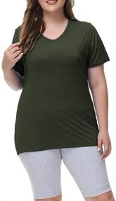 img 4 attached to 👚 Uoohal Plus Size Tops for Women - Short Sleeve Summer Loose Fit Shirts for Workout and Yoga