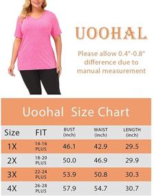 img 1 attached to 👚 Uoohal Plus Size Tops for Women - Short Sleeve Summer Loose Fit Shirts for Workout and Yoga