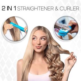 img 1 attached to Brilliance New York 1.25 Inch Diamond Ceramic Flat Iron | Frizz-Free & Anti-Static Ionic Plates | Dual Voltage Travel Flat Iron