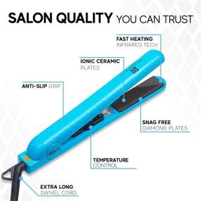 img 3 attached to Brilliance New York 1.25 Inch Diamond Ceramic Flat Iron | Frizz-Free & Anti-Static Ionic Plates | Dual Voltage Travel Flat Iron