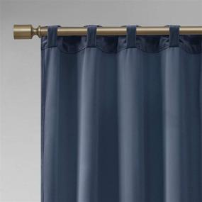 img 1 attached to 🌙 Navy 84" Colt Room Darkening Poly Velvet Rod Pocket/Back Tab Window Panel Pair: Ultimate Elegance for Light Control