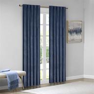 🌙 navy 84" colt room darkening poly velvet rod pocket/back tab window panel pair: ultimate elegance for light control logo