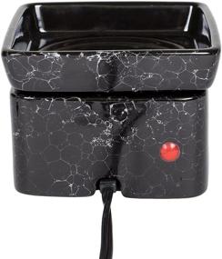 img 1 attached to Premium Black Marble Ceramic Electric 2-in-1 Tart Wax Oil Candle Warmer (1, Black)