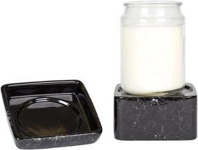 img 2 attached to Premium Black Marble Ceramic Electric 2-in-1 Tart Wax Oil Candle Warmer (1, Black)