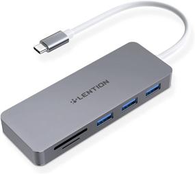 img 4 attached to 🔌 Lention USB C Hub CB-C15: 3 USB 3.0 & SD/Micro SD Card Reader for 2021-2016 MacBook Pro, Mac Air, iPad Pro - Space Gray