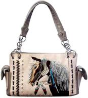 justin west embroidery feather conceal women's handbags & wallets for totes logo