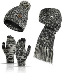 img 3 attached to Вязаные перчатки Beanie с сенсорным экраном Fashion