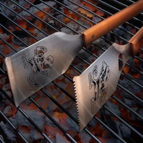 img 1 attached to 🔥 NCAA Grill-A-Tong Stainless Steel Laser-Cut Team BBQ Tongs by YouTheFan