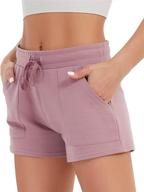 🩳 high waisted sweatshorts for women - stylish casual summer shorts with pockets for lounge, yoga, running & sports логотип