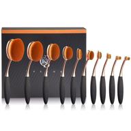 💄 yoseng makeup brushes set: 10pcs professional oval toothbrush design for flawless foundation, contouring, and blending – super soft cosmetic brushes in rose gold logo