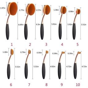 img 2 attached to 💄 Yoseng Makeup Brushes Set: 10Pcs Professional Oval Toothbrush Design for Flawless Foundation, Contouring, and Blending – Super Soft Cosmetic Brushes in Rose Gold