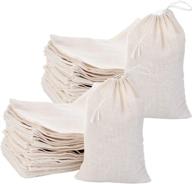 🛍️ tatuo 200-pack muslin bags: multipurpose burlap sachet bags with drawstring for tea, jewelry, wedding favors & storage (4x6 inches) logo