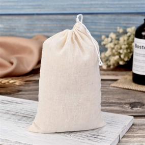 img 1 attached to 🛍️ Tatuo 200-Pack Muslin Bags: Multipurpose Burlap Sachet Bags with Drawstring for Tea, Jewelry, Wedding Favors & Storage (4x6 Inches)