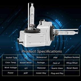 img 3 attached to Лампы ближнего и дальнего света D1S HID: Бриллиантово-белый 6000К замена - комплект из 2шт.