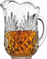 🍍 elegant crystal clear pitcher with beautiful pineapple pattern, spout and handle, perfect for water, iced tea, juice, fruit punch, and beverages, 46 oz capacity logo