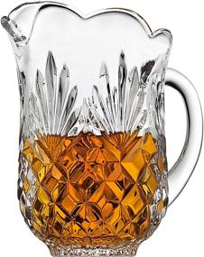 img 4 attached to 🍍 Elegant Crystal Clear Pitcher with Beautiful Pineapple Pattern, Spout and Handle, Perfect for Water, Iced Tea, Juice, Fruit Punch, and Beverages, 46 oz Capacity