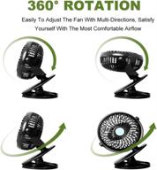 🖤 joysusie desk fan - portable handheld clip-on stroller fan with rechargeable battery - black логотип