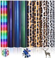 🌈 leopard print heat transfer vinyl - chameleon & rainbow htv, 8ft - diy t-shirt, decoration & heat press design logo