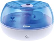 🏢 crane portable ultrasonic cool mist humidifier, for home, bedroom, hotels, travel, and office, 0.2 gallon capacity, filter-free, blue and white logo