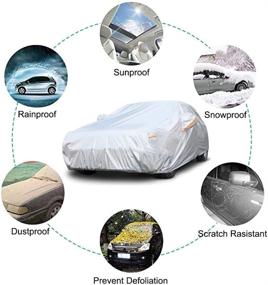img 2 attached to 🚗 Waterproof Car Cover for Outdoor Use, Protects from Snow, Sun, Rain, UV - Sedan (Length 180-191 Inch)