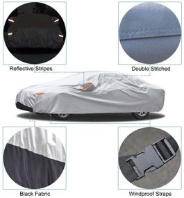 img 1 attached to 🚗 Waterproof Car Cover for Outdoor Use, Protects from Snow, Sun, Rain, UV - Sedan (Length 180-191 Inch)