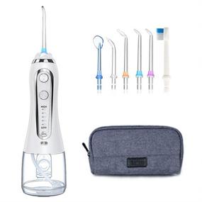 img 4 attached to Cordless Oral Irrigator Water Flosser for Home and Travel - Portable Rechargeable Dental Flossers with 5 Modes, 6 Tips, 300ml Water Tank - Ideal for Braces & Bridges Care