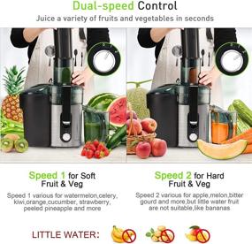 img 2 attached to Centrifugal Juicer Machine - Large Juice Extractor for Whole Fruits and Vegetables - BPA Free 🍊 - 600W Dual Speeds Stainless Steel Juice Maker - Detachable - Easy to Clean Orange Juicer (Includes Brush)