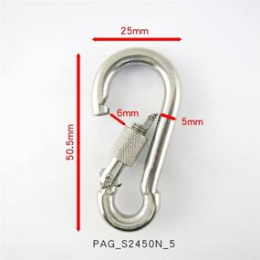 img 1 attached to 🔒 Pack of 5 Proteus Stainless Steel Spring Snap Hook Carabiner Clips with Screw Lock