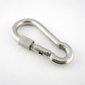 img 2 attached to 🔒 Pack of 5 Proteus Stainless Steel Spring Snap Hook Carabiner Clips with Screw Lock