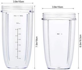 img 1 attached to 🍹 Nutribullet Blender Replacement Parts - 32oz & 24oz Cups with Extractor Blade, Compatible with 600W/900W Nutri Bullet Blenders (Set of 3)