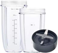 🍹 nutribullet blender replacement parts - 32oz & 24oz cups with extractor blade, compatible with 600w/900w nutri bullet blenders (set of 3) logo