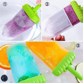 img 1 attached to 🍦 Ozera Reusable Popsicle Molds - Set of 6 Ice Pop Molds Maker with Silicone Funnel & Cleaning Brush - Assorted Colors