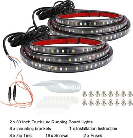 img 2 attached to 🚛 Enhanced Visibility: 2Pcs 60 Inch Truck LED Running Board Lights with 288 LEDs for Pickup Trucks, SUVs, Cars, and Work Vans